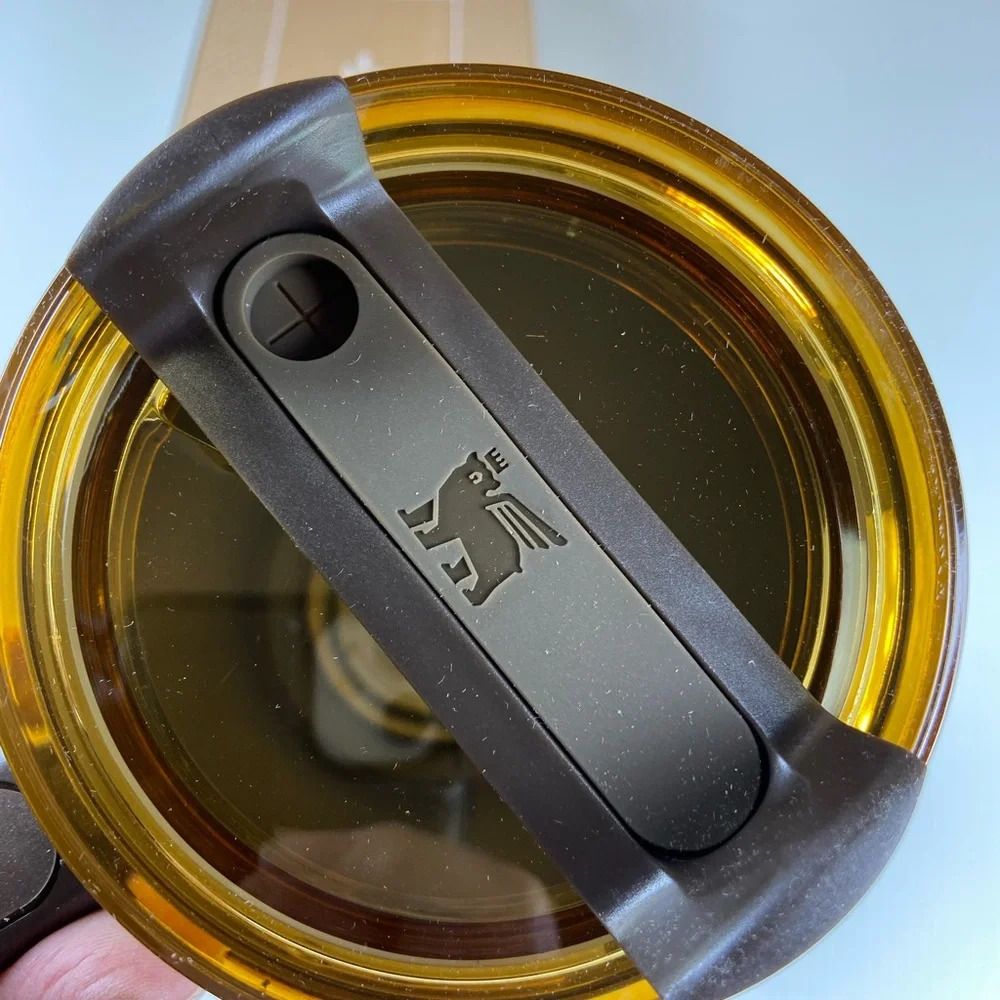 New Stanley Brown Travel Tumbler with Amber-Gold Accents - Picture 2 of 11